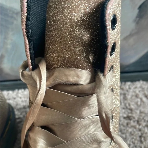 Dr. Martens 1460 Gold Glitter Women's Boots - Picture 4 of 9